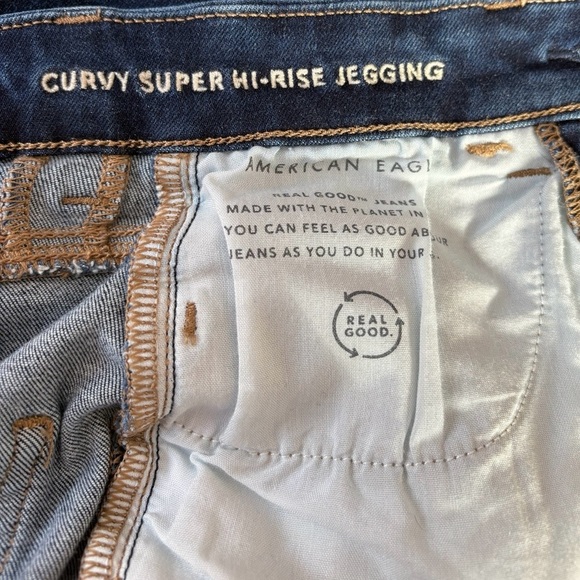 American Eagle, Curvy Super Hi-Rise Jegging, Size 00, Dark Blue - Picture 7 of 14